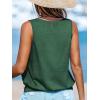 CUPSHE Womens Top V Neck Knit Sleeveless Shirts Dressy Tank Tops 2025 Fashion Blouse Summer Casual(Green)