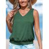 CUPSHE Womens Top V Neck Knit Sleeveless Shirts Dressy Tank Tops 2025 Fashion Blouse Summer Casual(Green)