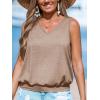 CUPSHE Womens Top V Neck Knit Sleeveless Shirts Dressy Tank Tops 2025 Fashion Blouse Summer Casual(Khaki)