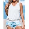 CUPSHE Womens Top V Neck Knit Sleeveless Shirts Dressy Tank Tops 2025 Fashion Blouse Summer Casual(White)
