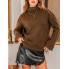 CUPSHE Womens Turtleneck Sweater Long Sleeve 2025 Fall Winter Trendy Basic Jumper Top(Brown)
