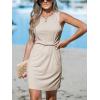CUPSHE Women’s Twisted Tank Dress Sleeveless Crew Neck Dresses Casual Summer(Beige)