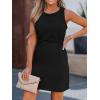 CUPSHE Women’s Twisted Tank Dress Sleeveless Crew Neck Dresses Casual Summer(Black)