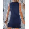 CUPSHE Women’s Twisted Tank Dress Sleeveless Crew Neck Dresses Casual Summer(Blue)