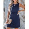 CUPSHE Women’s Twisted Tank Dress Sleeveless Crew Neck Dresses Casual Summer(Blue)