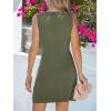 CUPSHE Women’s Twisted Tank Dress Sleeveless Crew Neck Dresses Casual Summer(Dark Green)