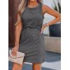 CUPSHE Women’s Twisted Tank Dress Sleeveless Crew Neck Dresses Casual Summer(Dark Grey)