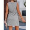 CUPSHE Women’s Twisted Tank Dress Sleeveless Crew Neck Dresses Casual Summer(Grey)