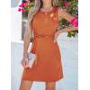 CUPSHE Women’s Twisted Tank Dress Sleeveless Crew Neck Dresses Casual Summer(Orange)