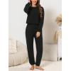 CUPSHE Women’s Two Piece Outfit Sweatsuits Set Long Sleeve Loungewear Tracksuit Jogger Set(Black)