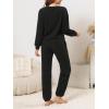 CUPSHE Women’s Two Piece Outfit Sweatsuits Set Long Sleeve Loungewear Tracksuit Jogger Set(Black)