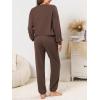 CUPSHE Women’s Two Piece Outfit Sweatsuits Set Long Sleeve Loungewear Tracksuit Jogger Set(Brown)