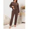 CUPSHE Women’s Two Piece Outfit Sweatsuits Set Long Sleeve Loungewear Tracksuit Jogger Set(Brown)