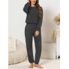 CUPSHE Women’s Two Piece Outfit Sweatsuits Set Long Sleeve Loungewear Tracksuit Jogger Set(Dark Grey)