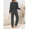 CUPSHE Women’s Two Piece Outfit Sweatsuits Set Long Sleeve Loungewear Tracksuit Jogger Set(Dark Grey)
