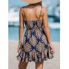 CUPSHE Women’s V Neck Sleeveless Geo Print Flounce Short Dress Adjustable Cami Mini Dress(Navy Paisley)