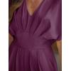 CUPSHE Womens Wide Leg Jumpsuits V-Neck Batwing Short Sleeve Summer Long Rompe Casual Outfit Pocket(Purple)