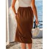 CUPSHE Women’s Wrap Front Midi Skirts Flowy Self Tie Knot A Line Skirts Long Skirt Holiday(Brown)