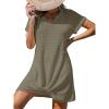 CUPSHE Bathing Suit Cover Up for Women Waffle Knit Twisted Beach Dress Short Sleeve Summer Swimsuit Coverup Swimwear(Green)