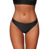 CUPSHE Bikini Bottom for Women Swimsuit Ribbed Low Waisted Mid Cut Cheeky Bathing Suit(Black)
