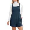 CUPSHE Casual Cotton Loose Rompers Fit Summer Pockets Sleeveless Wide Strap Square Neck Outfit(Navy Blue)