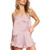 CUPSHE Silk Lingerie for Women Sexy Sleepwear 2 Piece Satin Pajama Shorts Set Sexy PJ Set(A1-pink)