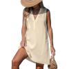 CUPSHE Swimsuit Coverup for Women V Neck Beachwear Sleeveless Beach Dress with Chest Pocket(Yellow)