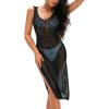 CUPSHE Women Crochet Swimsuit Cover Up Sleeveless Hollow Out Long Swimwear Coverup 2026 Split Mesh Beach Dress(Black)