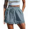 CUPSHE Women Lightweight Baggy Trendy Short Pants Wide Leg Drawstring Shorts Elastic Waist Casual with Pockets(Solid)