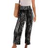 CUPSHE Women Pants Abstract Smocked Waist Long Pant Wide Leg Pant Casual(Black)