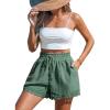 CUPSHE Women Swim Cover Up Shorts 100% Cotton Casual Beach Shorts with Side Pockets(Dark Green)