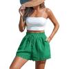 CUPSHE Women Swim Cover Up Shorts 100% Cotton Casual Beach Shorts with Side Pockets(Green)