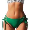 CUPSHE Women Swimsuit Bikini Bottom String Cheeky Side Tie Low Rise Bathing Suit(Cadmium Green)