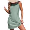 CUPSHE Women Swimsuit Cover Up Sleeveless Eyelet Mini Beach Dress for Swimwear(Sage Green)