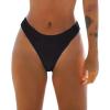 CUPSHE Women’s Bikini Bottom High Cut Mid Waist Cheeky Bathing Suit(Black)