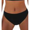 CUPSHE Women’s Bikini Bottom Separate Mid Rise Full Coverage Swimsuit Bottom Only(Black)