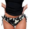 CUPSHE Women’s Bikini Bottoms Mid Rise Adjustable Drawstings Full Coverage Swimsuit Only Bottoms(Black Camouflage)