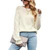 CUPSHE Womens Fall Sweater Long Sleeve Crewneck Knit Lightweight Pullover Sweater Top(White)