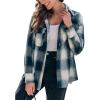CUPSHE Women’s Long Sleeve T-Shirt Casual Loose Blouses Button Down Shirt Tops with Pocket(Plaid)