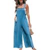 CUPSHE Women’s Loose Sleeveless Jumpsuits Long Pants Romper Overalls Trendy Outfits(Blue)