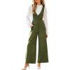 CUPSHE Womens Maxi Jumpsuit Trendy Dressy V Neck Sleeveless Wide Leg One Piece Overall Casual Pockets Fall Work Romper(Olive Green)