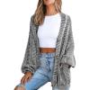 CUPSHE Women’s Oversized Cardigan Sweater Open Front 2025 Fall Long Sleeve Chunky Knit Button Loose Outwear with Pockets(Black)