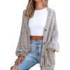 CUPSHE Women’s Oversized Cardigan Sweater Open Front 2025 Fall Long Sleeve Chunky Knit Button Loose Outwear with Pockets(Brown)