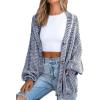 CUPSHE Women’s Oversized Cardigan Sweater Open Front 2025 Fall Long Sleeve Chunky Knit Button Loose Outwear with Pockets(Navy)