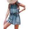 CUPSHE Women’s Rompers Halter Neck Sleeveless Elastic Waist Shorts Jumpsuit Wide Leg One Piece Casual Summer Outfits(Navy)