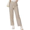 CUPSHE Womens Striped Trousers Wide Leg Pinstripe Beach Pants Cute Casual Lounge Pajama Palazzo Pant with Pockets(Brown)