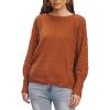 CUPSHE Women’s Sweater Long Lantern Sleeve Pullover Sweaters Crewneck Jumper Top(Brick Red)