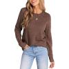 CUPSHE Womens Sweaters Casual Long Sleeve Pullover Sweaters Crewneck Soft Knit Jumper Top(Brown)