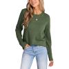 CUPSHE Womens Sweaters Casual Long Sleeve Pullover Sweaters Crewneck Soft Knit Jumper Top(Green)