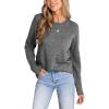 CUPSHE Womens Sweaters Casual Long Sleeve Pullover Sweaters Crewneck Soft Knit Jumper Top(Grey)